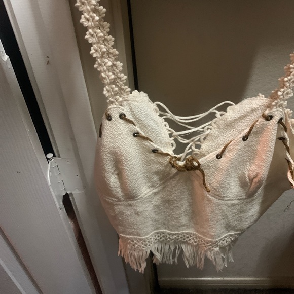 Indie/ boho vintage lace tank crop. - Picture 3 of 4